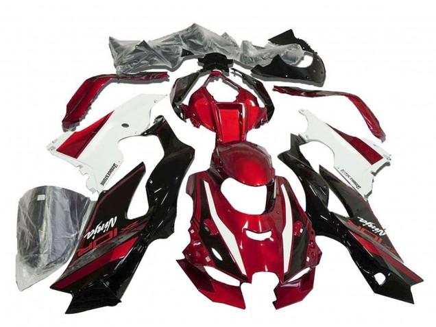 2021-2026 Kawasaki ZX10R Motorcycle Fairings - Red White Glossy Black