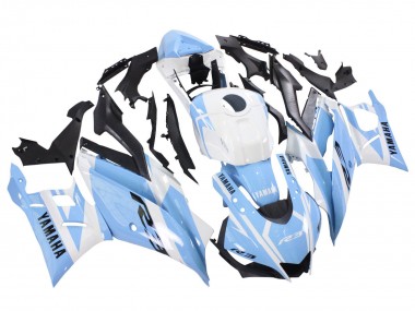 2022-2024 Yamaha YZF R3/R25 Motorcycle Fairings - White Light Blue