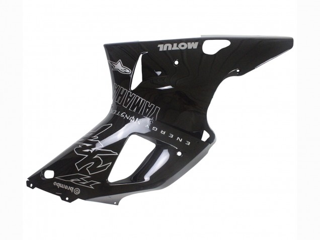 2000-2001 Yamaha YZF 1000 R1 Motorcycle Fairings - Glossy Black White Monster Motul