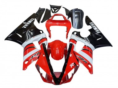 2000-2001 Yamaha YZF 1000 R1 Motorcycle Fairings - Red White Glossy Black