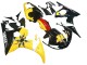 2006-2009 Yamaha YZF R6S Motorcycle Fairings - Yellow Red Glossy Black 46