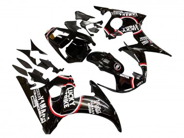2003-2004 Yamaha YZF R6 Motorcycle Fairings - Glossy Black Red White Lucky Strike Motul