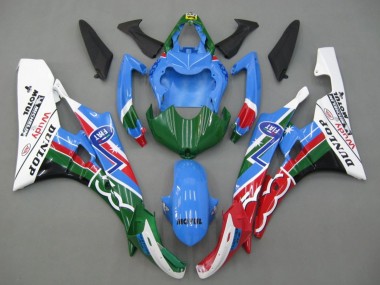 2006-2007 Yamaha YZF 600 R6 Motorcycle Fairings - Blue Green White Red Dunlop Michelin Motul
