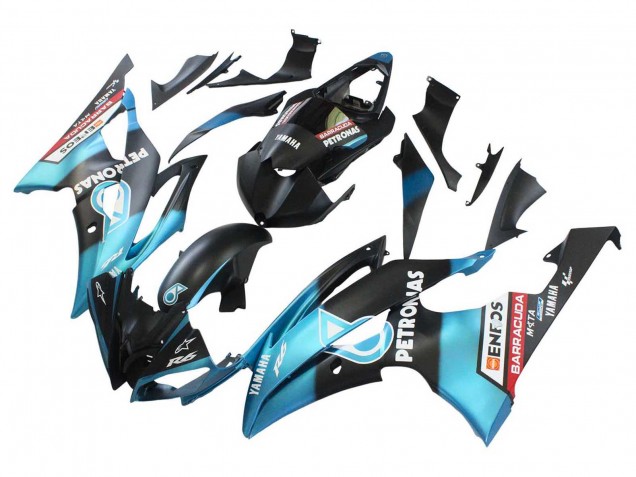 2008-2016 Yamaha YZF 600 R6 Motorcycle Fairings - Light Blue Matte Black Petronas ENEOS