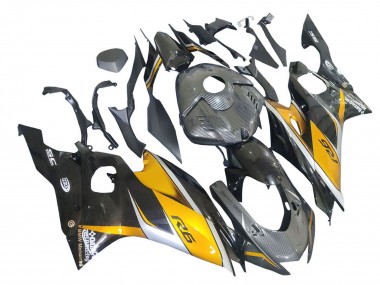 2017-2023 Yamaha YZF 600 R6 Motorcycle Fairings - Gold Black Carbon Fiber