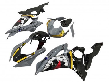 2017-2023 Yamaha YZF 600 R6 Motorcycle Fairings - Grey Yellow Glossy Black Shark
