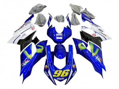 2017-2025 Yamaha YZF 600 R6 Motorcycle Fairings - White Blue Black Green MoviStar Semakin Didepan