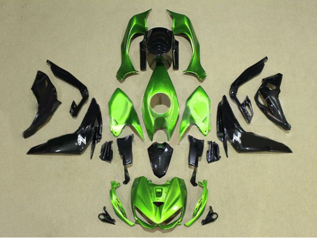 2014-2019 Kawasaki Z1000 Motorcycle Fairings - Green Glossy Black