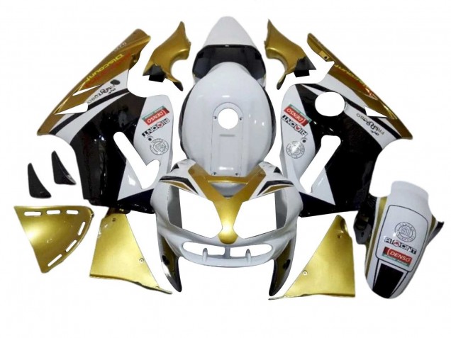 2002-2006 Kawasaki ZX12R Motorcycle Fairings - White Gold Black Red Denso