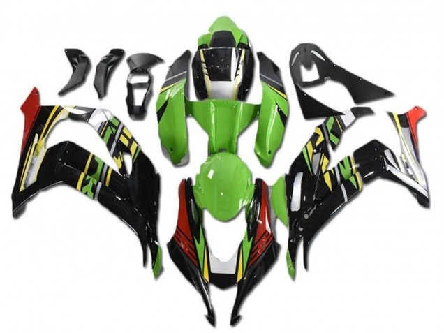 2016-2020 Kawasaki ZX10R Motorcycle Fairings - Green Red Yellow Black