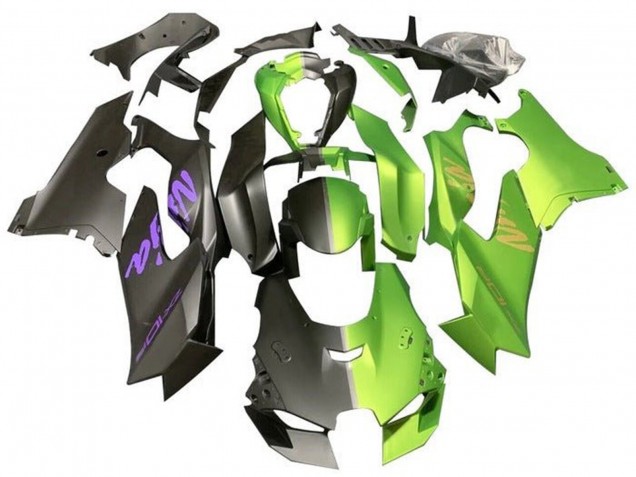 2021-2026 Kawasaki ZX10R Motorcycle Fairings - Matte Black Matte Green Split