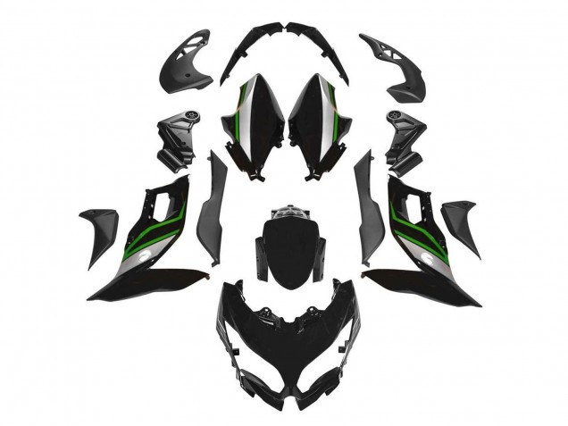 2015-2020 Kawasaki Versys 650 Motorcycle Fairings - Black Green Silver