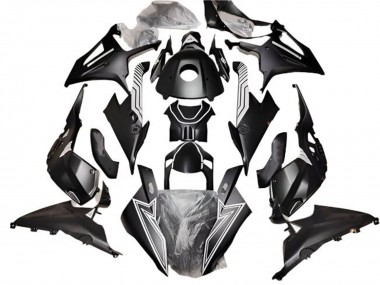 2019-2022 BMW S1000RR Motorcycle Fairings - Matte Black White Lines