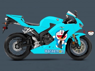 2013-2023 Honda CBR600RR Motorcycle Fairings - Light Blue Doraemon