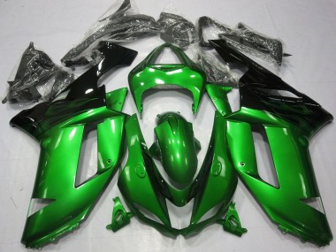 2007-2008 Kawasaki ZX6R Motorcycle Fairings - Green Black