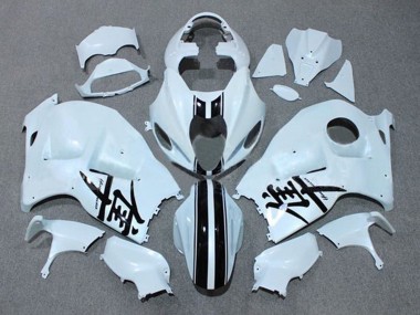 1996-2007 Suzuki GSXR 1300 Hayabusa Motorcycle Fairings - White Black Stripe