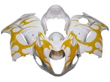 2008-2020 White Yellow Tribal Suzuki GSXR 1300 Hayabusa Motorcycle Fairings