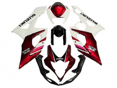 2005-2006 Suzuki GSXR 1000 Motorcycle Fairings - White Candy Red Black