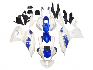 2021-2024 Yamaha YZF R7 Motorcycle Fairings - White Blue Stripe