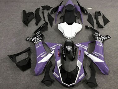 2015-2019 Yamaha YZF 1000 R1 Motorcycle Fairings - Purple White Glossy Black Motul SAM