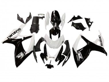 2006-2007 Suzuki GSXR 600 / GSXR 750 Motorcycle Fairing - White Glossy Black