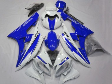 2006-2007 Yamaha YZF R6 Motorcycle Fairings - White Blue Motul Michelin