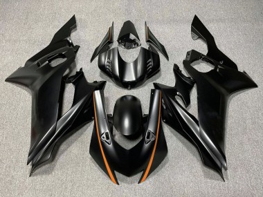 2017-2025 Yamaha YZF R6 Motorcycle Fairings - Matte Black Orange