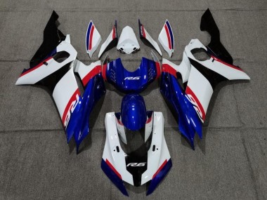 2017-2025 Yamaha YZF R6 Motorcycle Fairing - White Red Blue Black