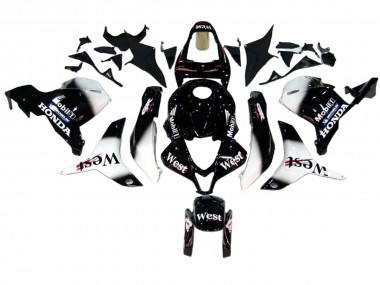 2009-2012 Honda CBR600RR Motorcycle Fairings - Glossy Black White West
