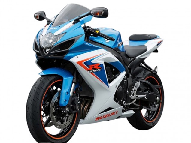 2006-2007 Suzuki GSXR 600 Motorcycle Fairings - White Blue Red