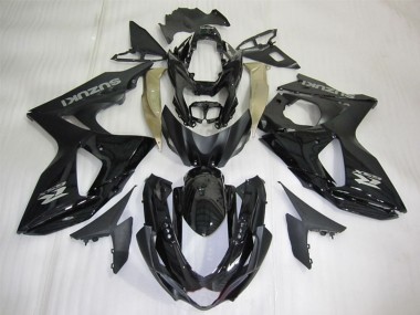 2009-2016 Suzuki GSXR 1000 Motorcycle Fairings - Glossy Black Silver Decal
