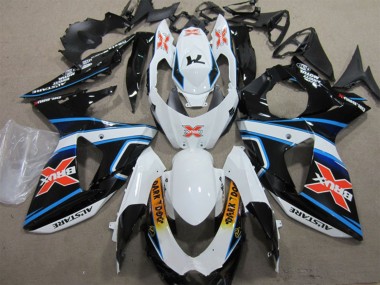 2009-2016 Suzuki GSXR 1000 Motorcycle Fairings - White Blue Yellow Black Brux Dark Dog