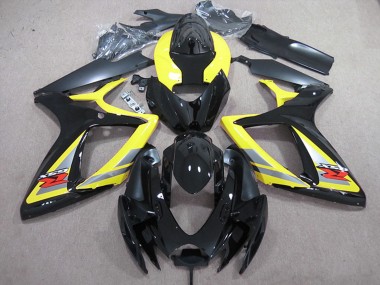 2006-2007 Suzuki GSXR 600 Motorcycle Fairings - Yellow Grey Black