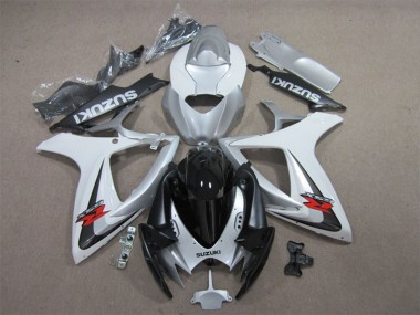 2006-2007 Suzuki GSXR 600 Motorcycle Fairings - White Silver Glossy Black Red