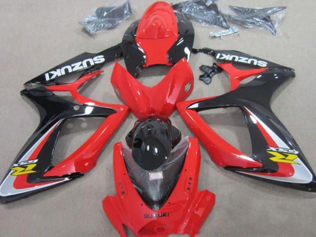 2006-2007 Suzuki GSXR 600 Motorcycle Fairings - Red Silver Glossy Black Yellow