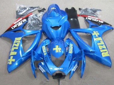 2006-2007 Suzuki GSXR 600 Motorcycle Fairings - Blue Gold Red Rizla