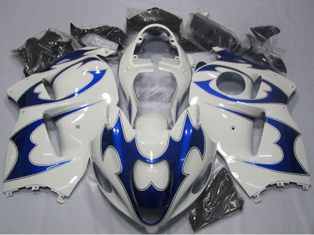 1996-2007 Suzuki GSXR 1300 Hayabusa Motorcycle Fairing Kits - White Blue