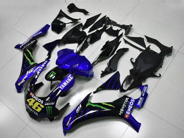 2015-2019 Yamaha YZF R1 Motorcycle Fairings - Blue White Black Green ENEOS Monster M1 46